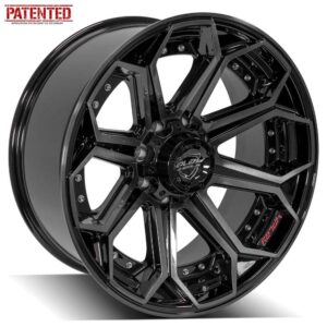 4PLAY Gen2 4P80R 22x10 8x180mm -24et in Brushed Black - 4P80R-22100-8180-24BBT