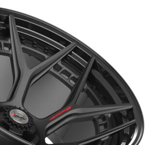 4PLAY Forged Series 4PF6 24x14 5x5" & 5x5.5" Matte Black Center w/ Gloss Black Barrel. - 4PF6-24140-5D55-76B1-B