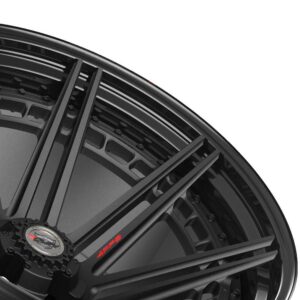 4PLAY Forged Series 4PF8 24x14 5x5" & 5x5.5" Matte Black Center w/ Gloss Black Barrel. - 4PF8-24140-5D55-76B1-B